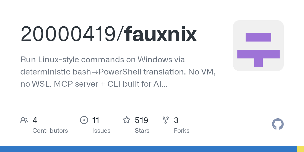 Fauxnix translates bash to PowerShell for AI agents
