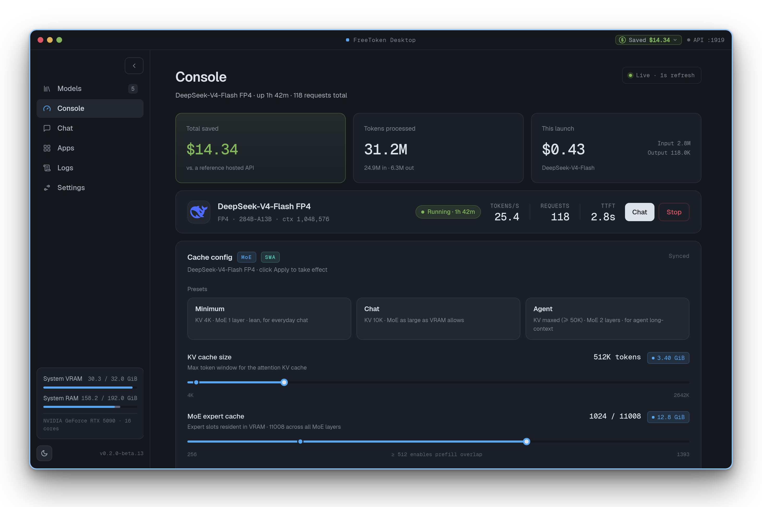 FreeToken runs 290B MoE models on consumer PCs