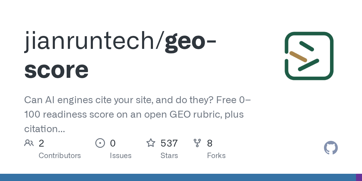 geo-score: CLI tool for AI search engine crawlability