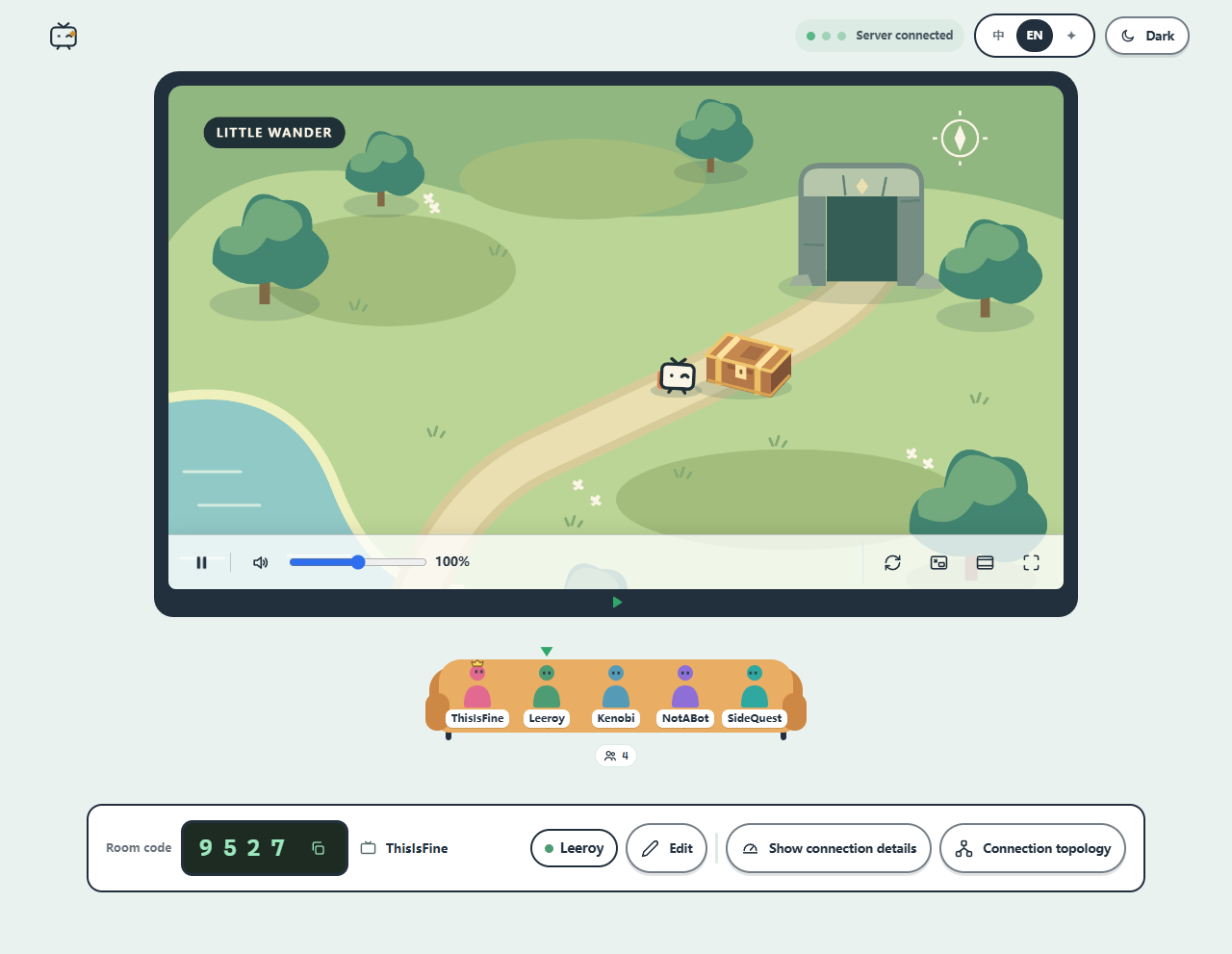 Piik peer-to-peer screen sharing server