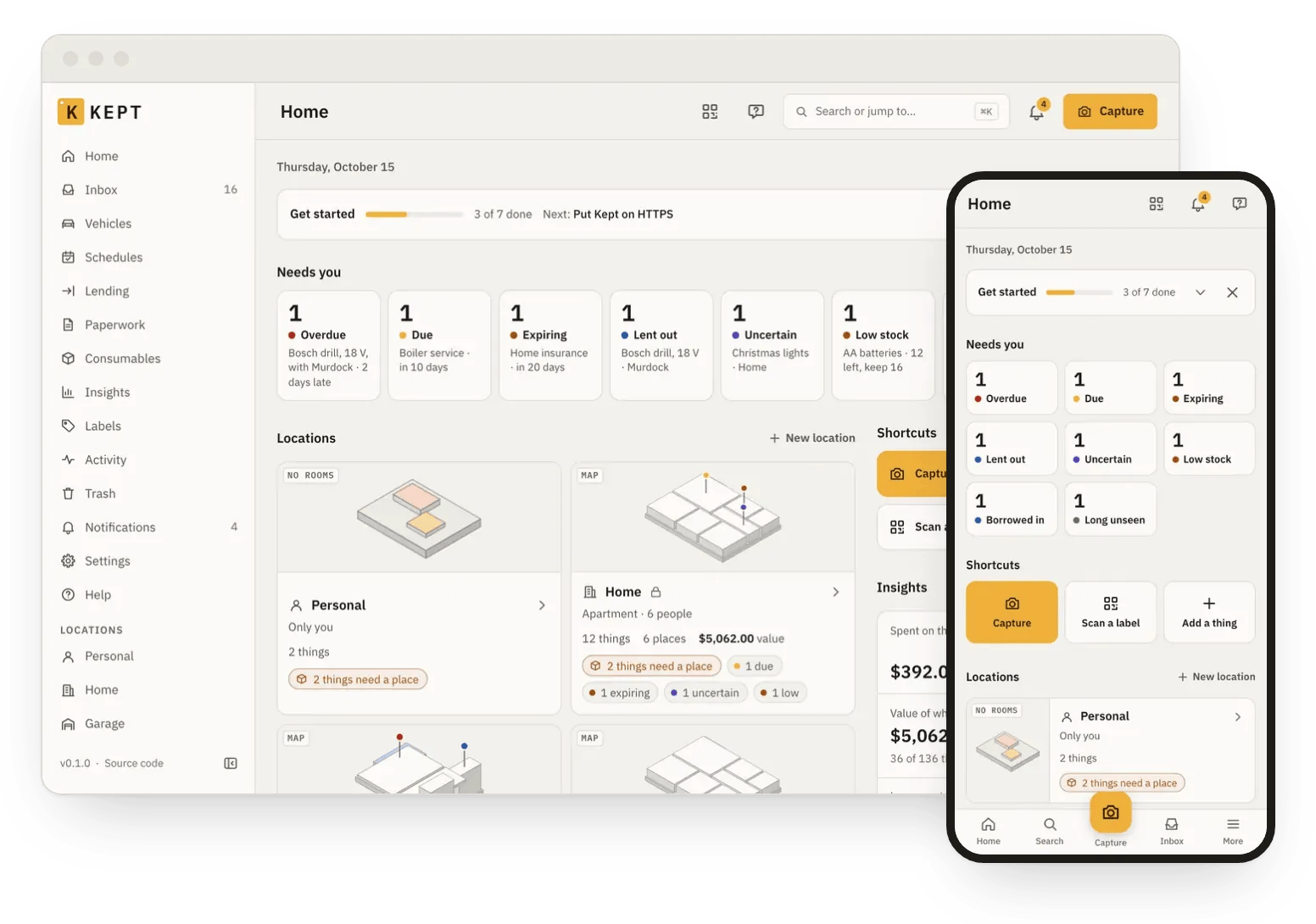 Kept: A Self-Hosted Inventory for Your Things