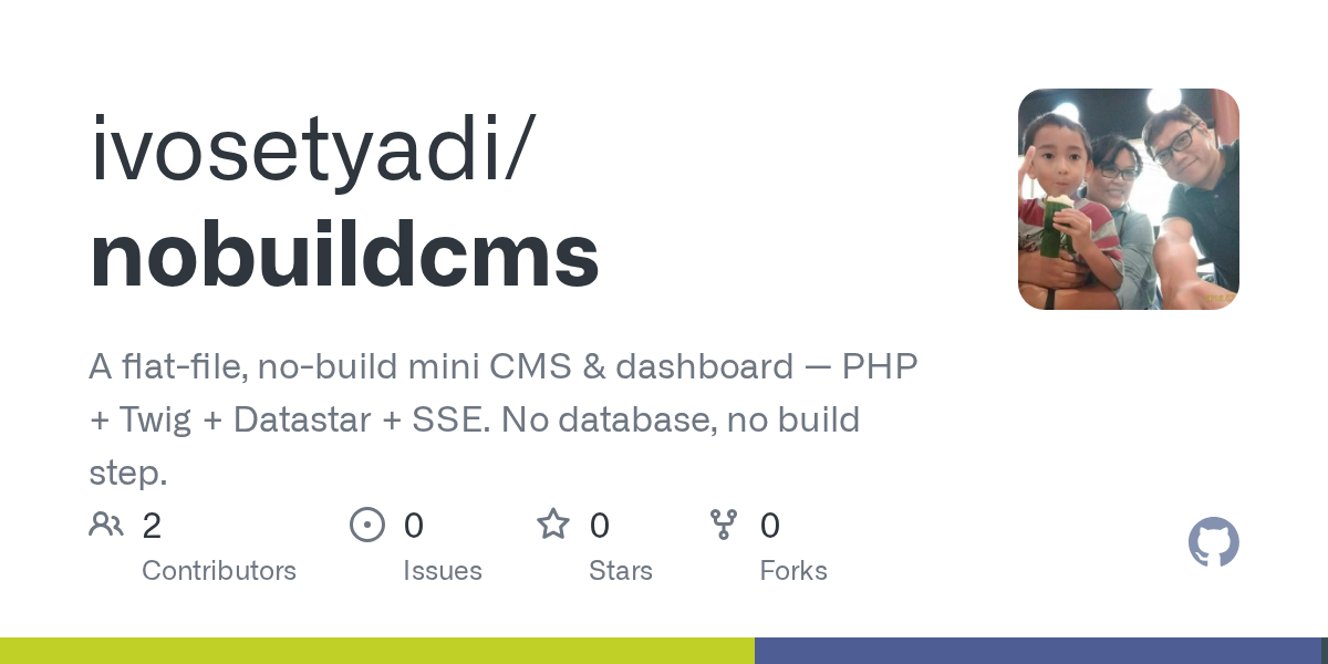 NoBuildCMS — flat-file PHP CMS, no database, no build step