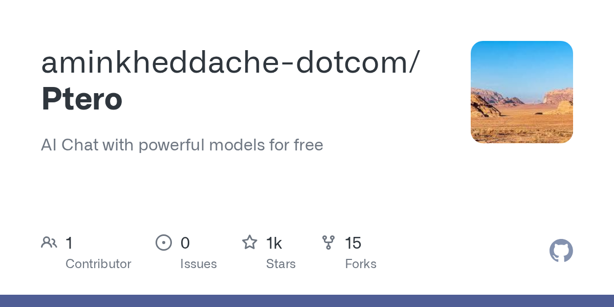 Ptero, an open-source multi-model AI chat interface