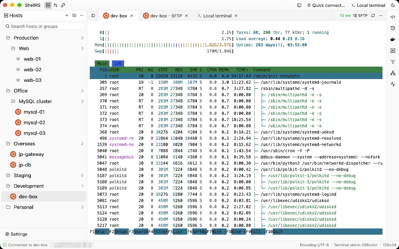 ShellRS: A Native Rust SSH Client and SFTP Tool